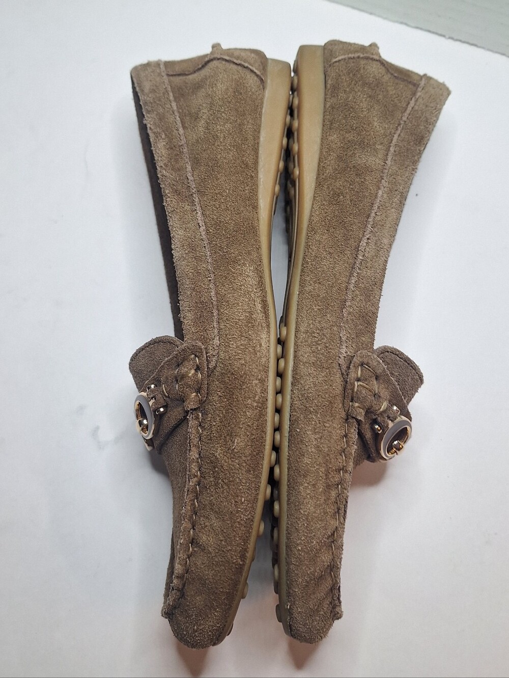 Coach Fortunata Moccasin Loafers Womens Size 8B Brown Suede Driver Flats Slip On - Picture 6 of 11